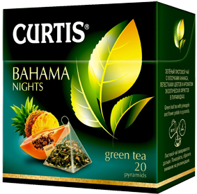 CURTIS  BAHAMA NIGHTS GREEN TEA 20 пирамидок