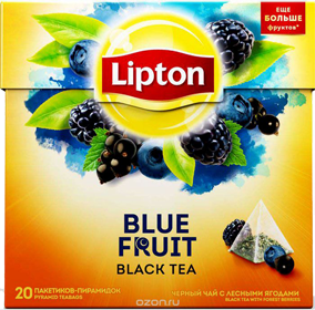 LIPTON BLUE FRUIT BLACK TEA 20 пирамидок