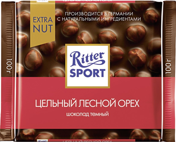 Шоколад темный Ritter Sport Цельный лесной орех, 100 гр. гр.