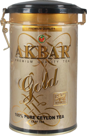 Чай Akbar "Gold", черный листовой, подарочный, 225 гр