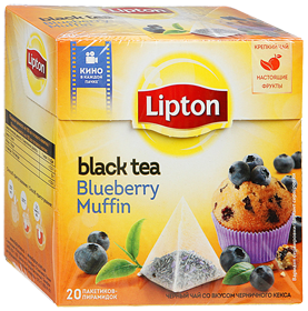 LIPTON BLUEBERRY MUFFIN BLACK TEA 20 пирамидок