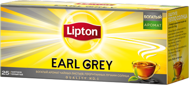 LIPTON EARL GREY BLACK TEA 25 ПАКЕТИКОВ