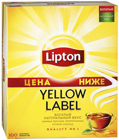 LIPTON YELLOW LABLE BLACK TEA 100 ПАКЕТИКОВ