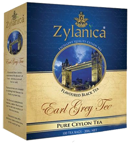 ZYLANICA EARL GREY TEA PURE CEYLON TEA FLAVOURED BLACK TEA 100 ПАКЕТИКОВ
