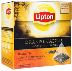 LIPTON ORANGE JAIPUT DISCOVERY COLLECTION BLACK TEA 20 пирамидок