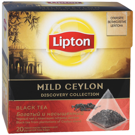 LIPTON MILD CEYLON DISCOVERY COLLECTION BLACK TEA 20 пирамидок