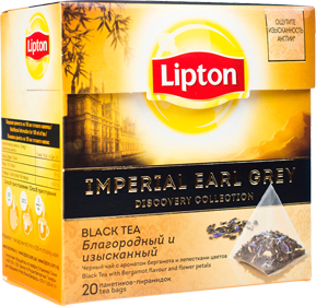 LIPTON IMPERIAL EARL GREY DISCOVERY COLLECTION BLACK TEA 20 пирамидок